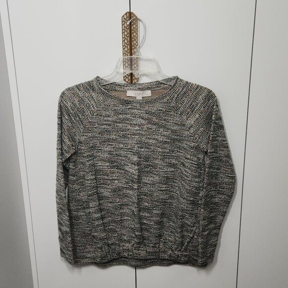 Loft Boucle Multicolor Green Pullover Sweater Women's Size XXSP - Picture 3 of 7